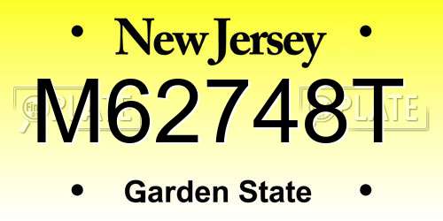 M62748T New Jersey License Plate