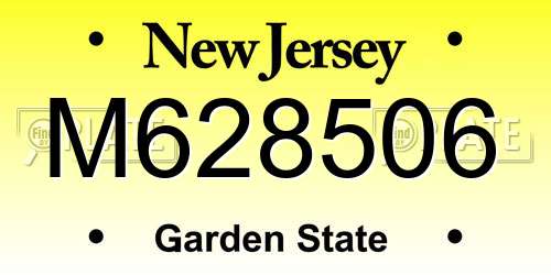 M628506 New Jersey License Plate
