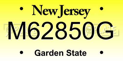 M62850G New Jersey License Plate