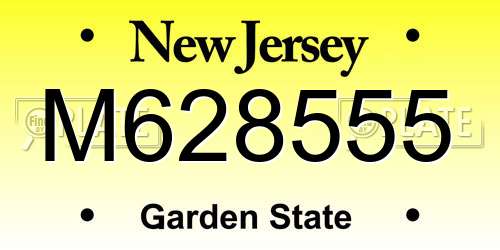 M628555 New Jersey License Plate