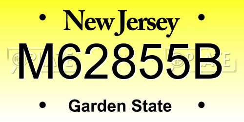 M62855B New Jersey License Plate