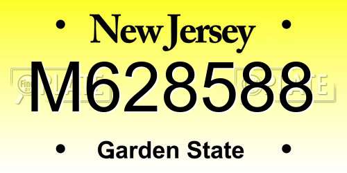 M628588 New Jersey License Plate