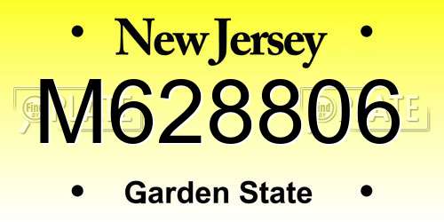 M628806 New Jersey License Plate