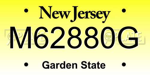 M62880G New Jersey License Plate