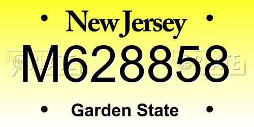 M628858 New Jersey License Plate