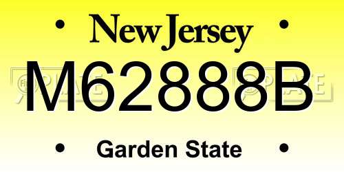 M62888B New Jersey License Plate