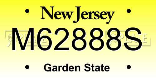 M62888S New Jersey License Plate