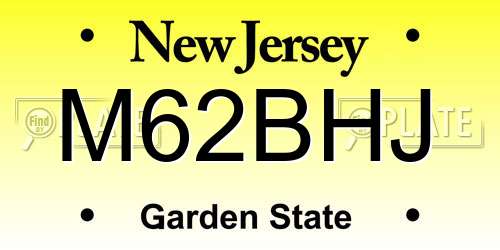 M62BHJ New Jersey License Plate