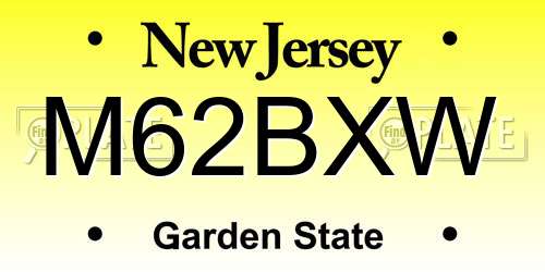 M62BXW New Jersey License Plate