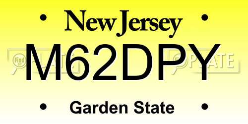 M62DPY New Jersey License Plate