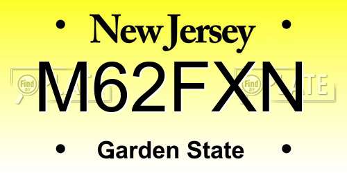 M62FXN New Jersey License Plate