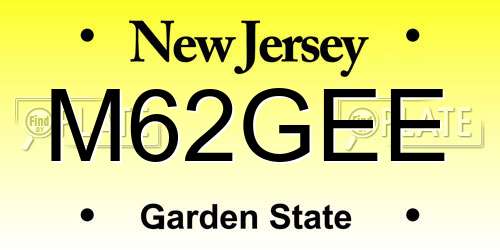 M62GEE New Jersey License Plate