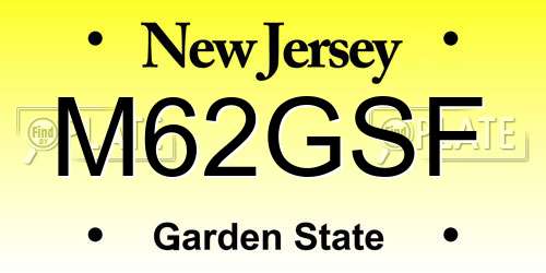 M62GSF New Jersey License Plate