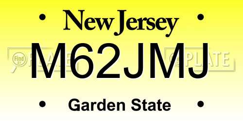 M62JMJ New Jersey License Plate