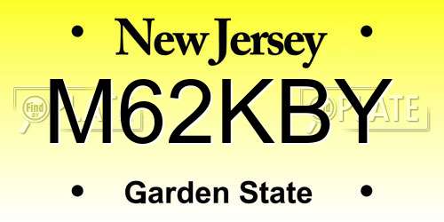 M62KBY New Jersey License Plate