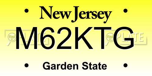 M62KTG New Jersey License Plate