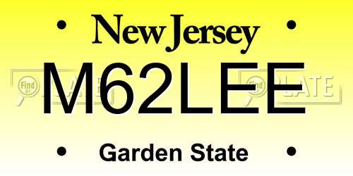 M62LEE New Jersey License Plate