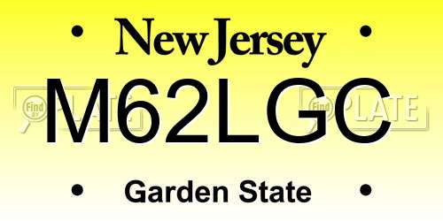 M62LGC New Jersey License Plate