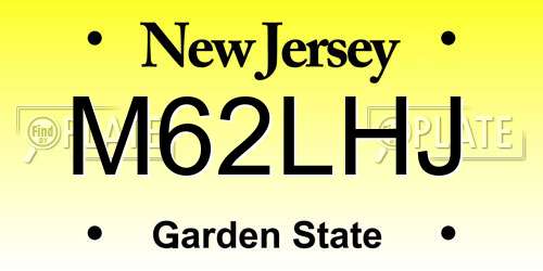 M62LHJ New Jersey License Plate