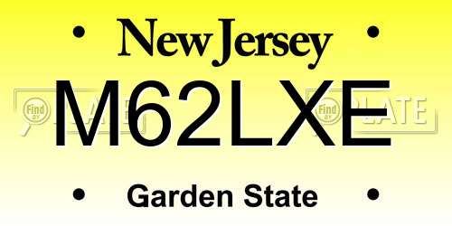 M62LXE New Jersey License Plate