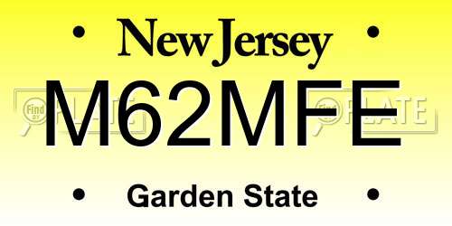 M62MFE New Jersey License Plate