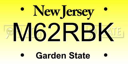 M62RBK New Jersey License Plate