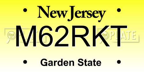 M62RKT New Jersey License Plate