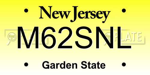 M62SNL New Jersey License Plate