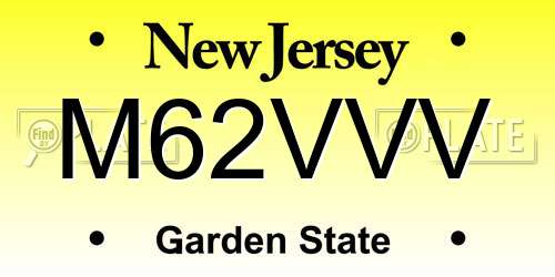 M62VVV New Jersey License Plate