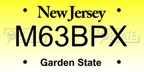 M63BPX New Jersey License Plate