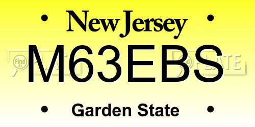 M63EBS New Jersey License Plate