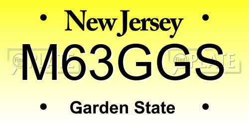 M63GGS New Jersey License Plate