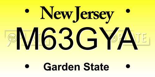 M63GYA New Jersey License Plate