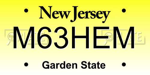 M63HEM New Jersey License Plate