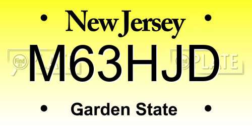 M63HJD New Jersey License Plate