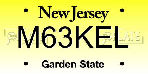 M63KEL New Jersey License Plate