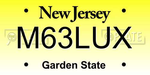 M63LUX New Jersey License Plate