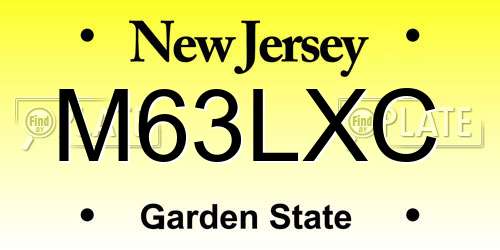 M63LXC New Jersey License Plate