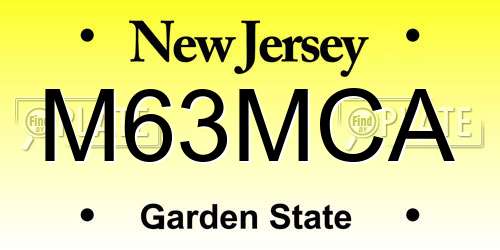 M63MCA New Jersey License Plate