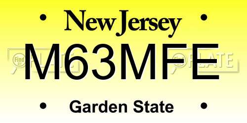 M63MFE New Jersey License Plate