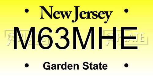 M63MHE New Jersey License Plate