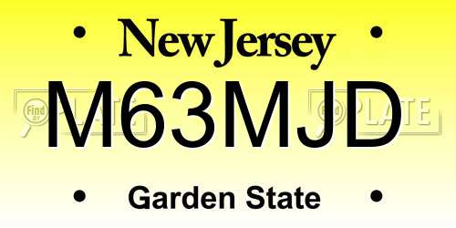 M63MJD New Jersey License Plate