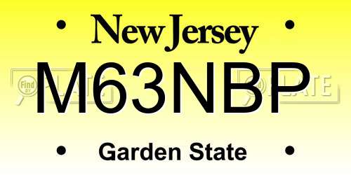 M63NBP New Jersey License Plate