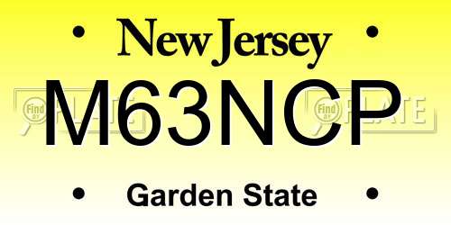 M63NCP New Jersey License Plate
