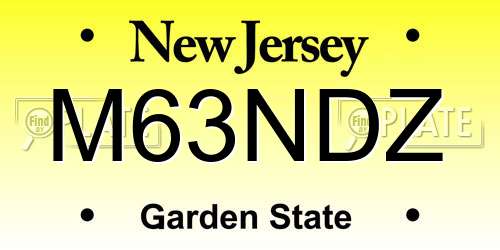 M63NDZ New Jersey License Plate