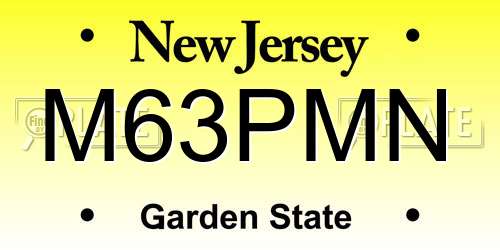 M63PMN New Jersey License Plate