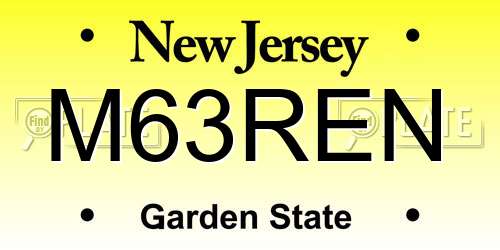M63REN New Jersey License Plate