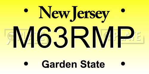 M63RMP New Jersey License Plate
