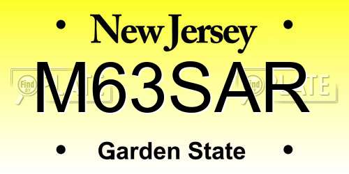 M63SAR New Jersey License Plate