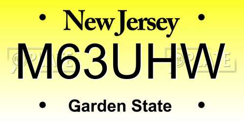 M63UHW New Jersey License Plate